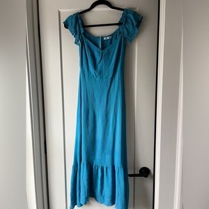 Reformation Butterfly dress size 4 hand dyed blue